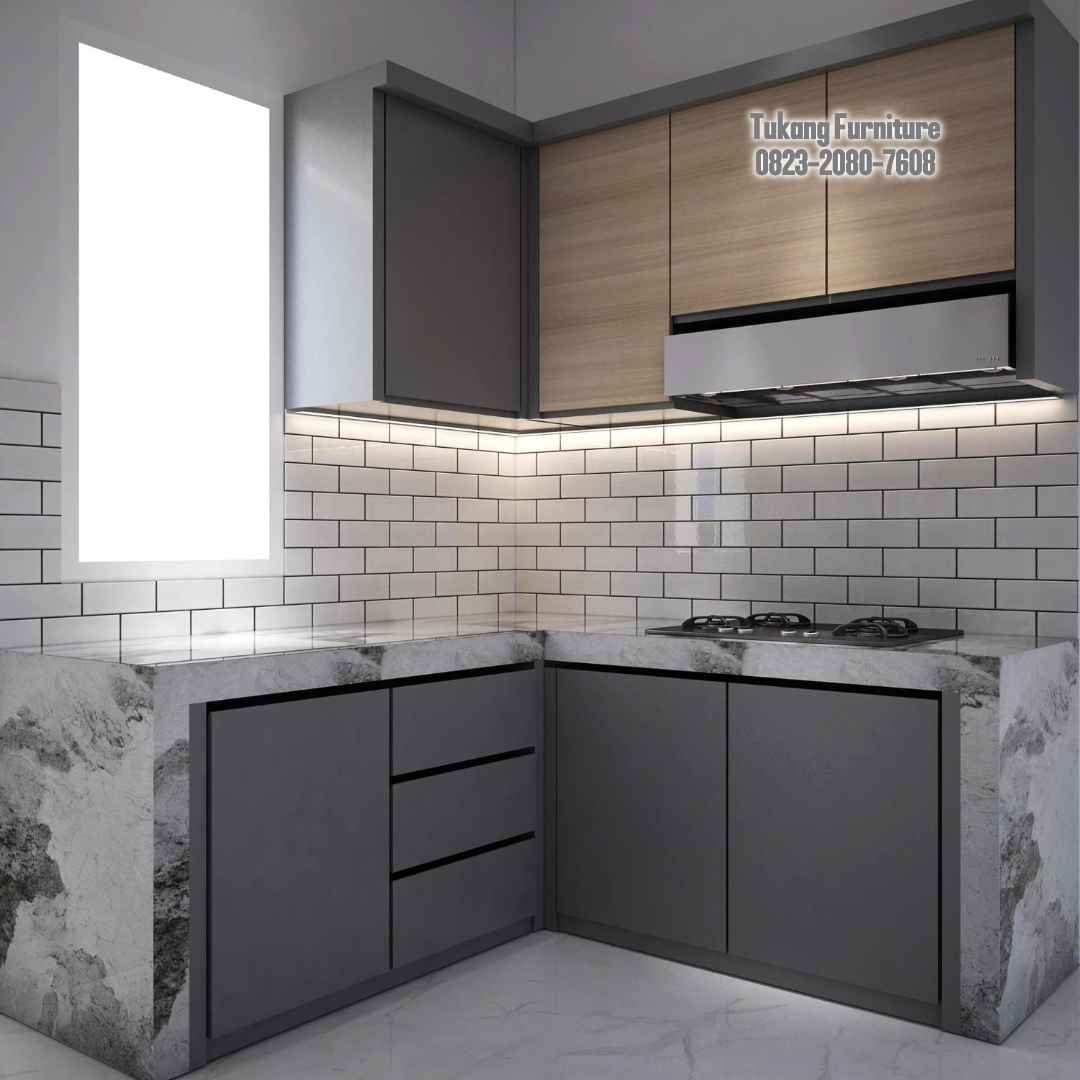 Kitchen Set Minimalis Dapur Kecil Murah Berbahan Kayu