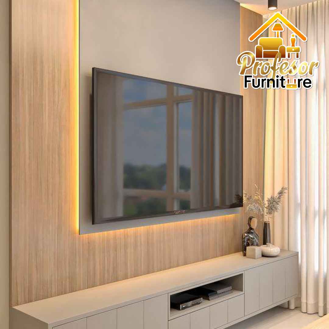 Jasa custom lemari TV ruang tamu minimalis modern