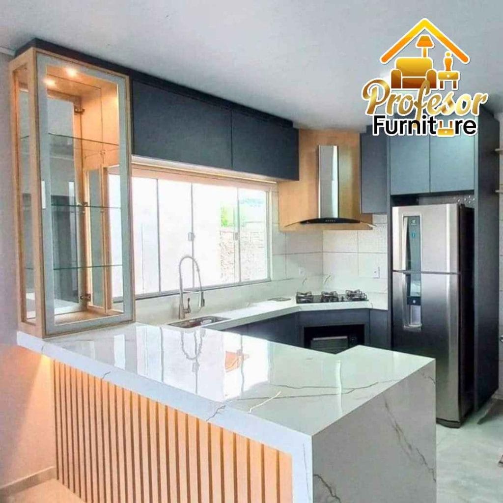 Buat kitchen set custom minimalis di Mustika Jaya Bekasi