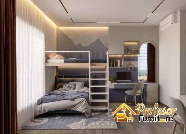 Custom tempat tidur tingkat minimalis