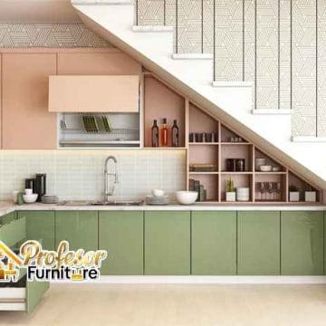 Custom Furniture Kebon Jeruk Jakarta Barat biaya kitchen set bawah tangga