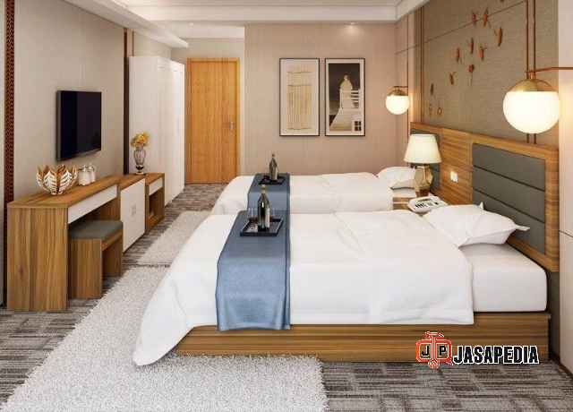 Jasa interior kamar hotel minimalis fungsional budget efisien hasil rapih Area Jakarta
