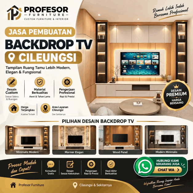 Jasa backdrop tv cileungsi bogor