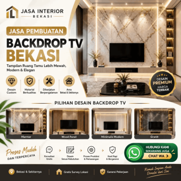 Jasa backdrop tv bekasi
